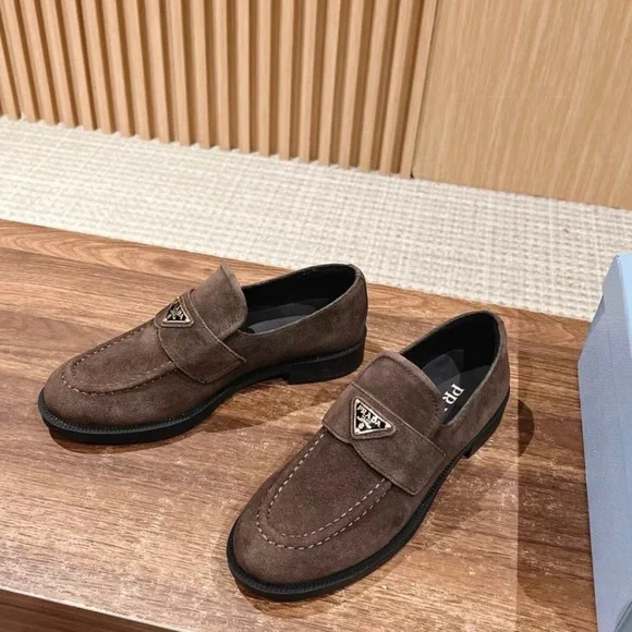 Prada Chocolate Suede Loafers - Picture 3 of 8